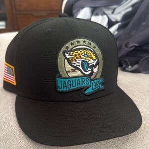 Jacksonville Jaguars Military Appreciation Fitted (American Flag Patch)